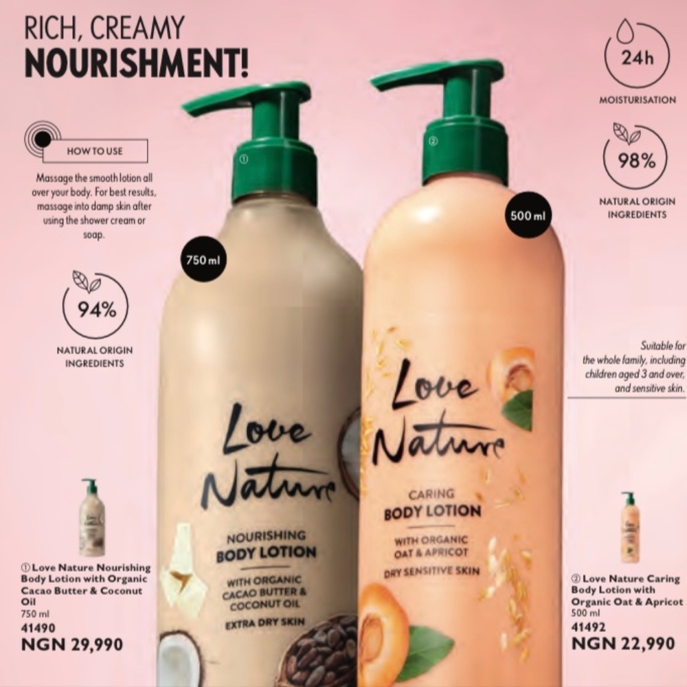 Oriflame Love Nature Nourishing Body Lotion